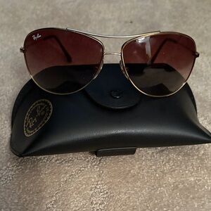 Ray-Ban Gold Frame Sunglasses with Black Case